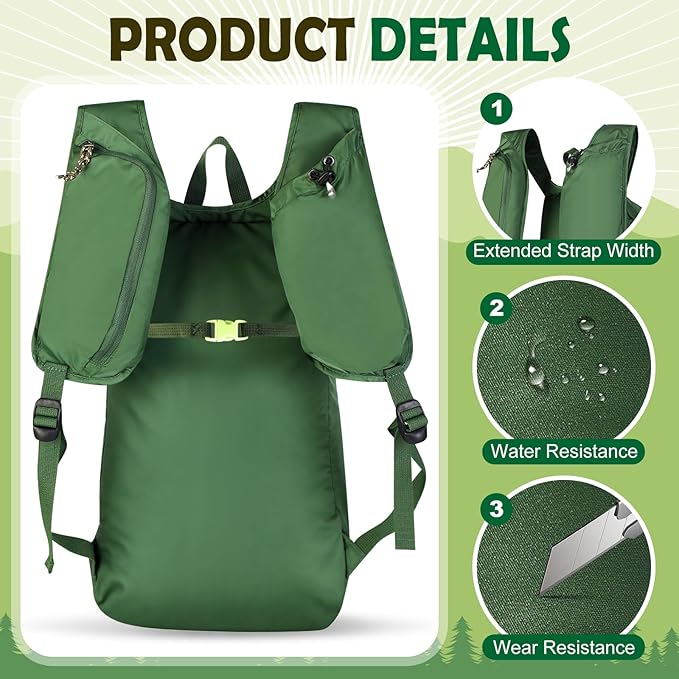 12L Ultralight & Thin Packable Daypack, Small Foldable Hiking Backpack Travel Bag, Water Resistant Day Pack for Men Women