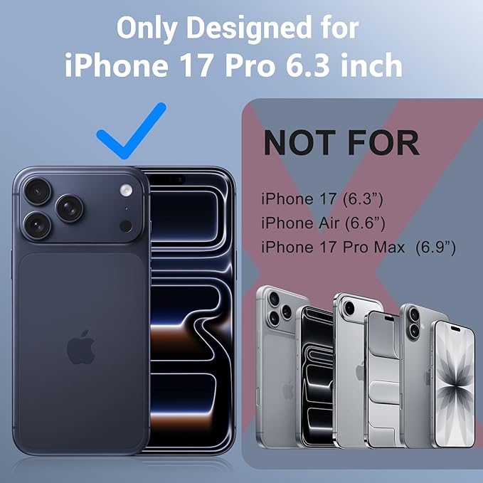 Red2Fire for iPhone 17 Pro Case Waterproof, [Built-in Screen Protector & Camera Protector][Compatible with MagSafe][Full Body Shockproof][IP68 Waterproof][Dustproof] Phone Case 6.3" Black/Clear