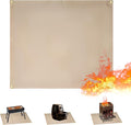 Fireproof Blanket,Made of Fiberglass with Bound Edges and Metal Perforations, can be Laid Flat or Hung up, Suitable for Camping, Home fire Protection,BBQ Grill mats (Khaki 23.75" x 31.5")