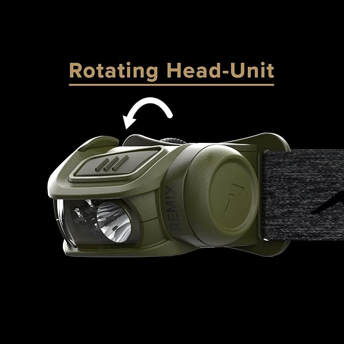 Princeton Tec Remix LED Headlamp (Green/Dark Green, 450 Lumens White and Red)