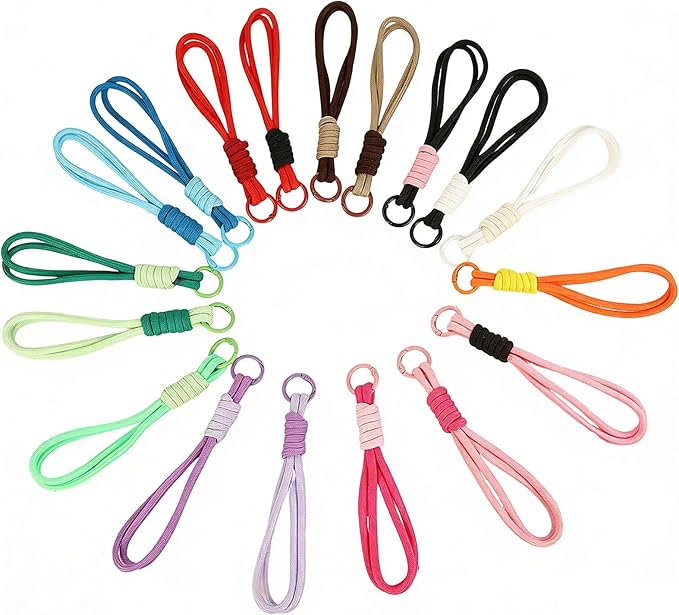 8/13/18/20/30 Pack Paracord Keychain Rope Bag Charms Colorful Braided Charms for Key Chain Purse Backpack Handbag
