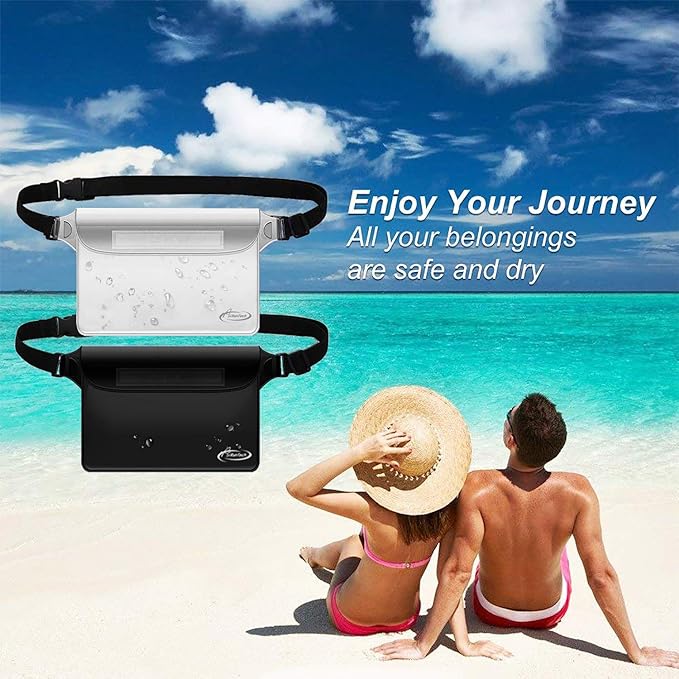 AiRunTech Waterproof Fanny Pack,Phone Pouch Dry Bag for Passport Wallet Purse,Floating Waterproof Bags for Travel Beach Swimming Kayaking Boating Cruise Accessories