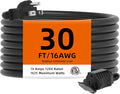 TiFFCOFiO Indoor Outdoor Extension Cord Waterproof, 30 Feet 3 Prong Power Cord for Home and Garden, 16 AWG, 13A/1625W, ETL Listed