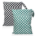 Mama Koala Waterproof Wet Dry Bags for Baby Items, Cloth Diapers, Swimsuits, Travel, Gym Clothes, Beach, Pump Parts, Toiletries, Two Zippered Pockets, 2 Pack (W021)