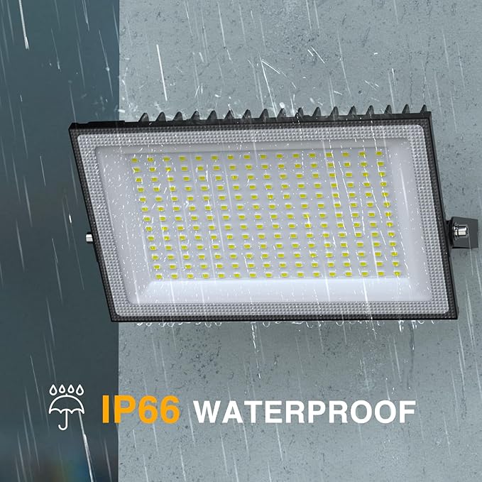 Onforu 200W LED Flood Lights Outdoor, 18000LM Bright Security Light, IP66 Waterproof Outdoor LED Lights, 6500K Daylight White Floodlight for Garage, Yard, Garden, Stadium, Playground, Arena(2 Pack)