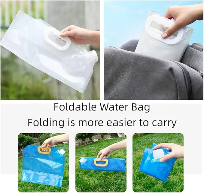 4 Pack 5L BPA Free Collapsible Water Tank Container Portable Lightweight Space Saving Outdoor Folding Water Bag for Sport Hiking Camping Riding Mountaineer
