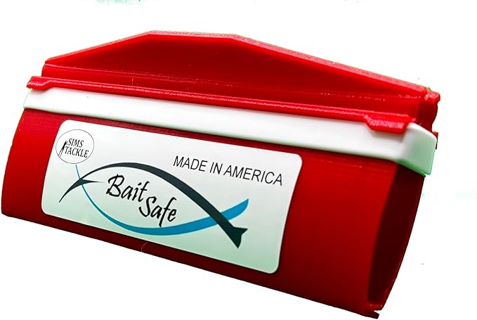 Bait Safe Lure cover/Protector, Patent Pending easy on/Off system, Saltwater Resistant Fishing Gear, Protects & Organizes Lures (Red, Large)