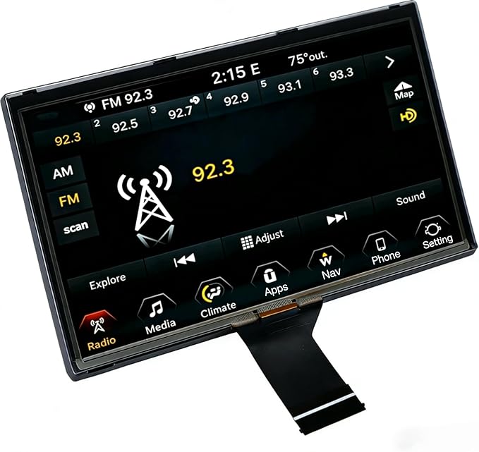 7" Uconnect Screen Replacement LCD Display for Jeep Compass Renegade 2017-2021 TDO-WXGA0700K00057-V1 TDO-WXGA0700K00033-V2 Without Bracket
