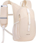 MOSISO 10L Small Hiking Backpack for Women Men, Foldable Casual Daypack Lightweight Packable Backpack with Front Quick Access Pocket for Travel Camping Outdoor, Beige