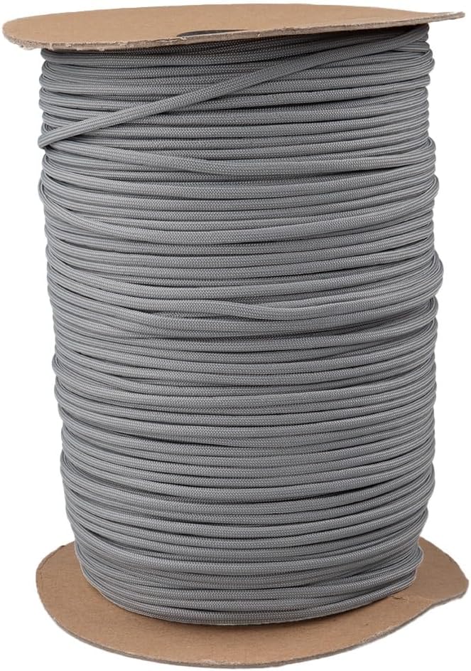 Paracord Planet Solid Color 550lb Paracord – 7 Strand Type III Nylon Cord for Indoor and Outdoor Tasks – Ash (10 ft)