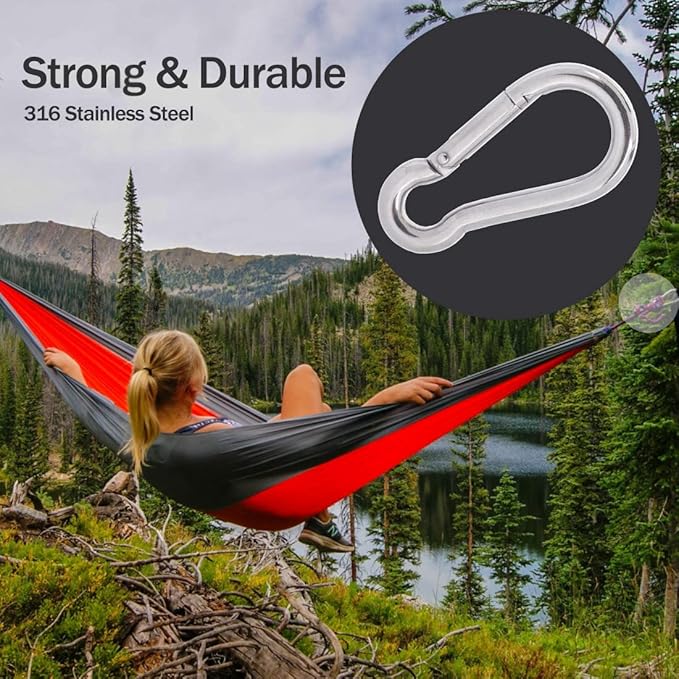 PROND Carabiner Clip, Heavy Duty Carabiner Clips, 316 Stainless Steel Carabiner Hooks, Multi-Purpose Spring Snap Hook