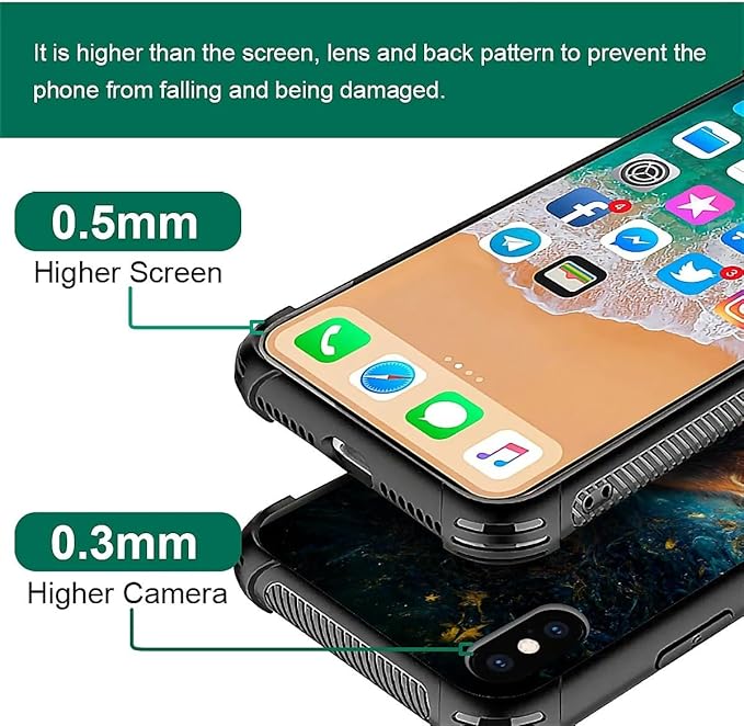 for iPhone Xs Max Case, Star Cave Hungry Wolf Pattern Graphic Design Girl Boy Soft Silicone Hard Acrylic Shock Protection for iPhone Xs Max
