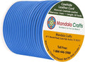 Mandala Crafts Round Cowhide Genuine Blue Leather Cord for Jewelry Making Kumihimo Leather Rope Spool - Blue 20 Yds 1mm Cording