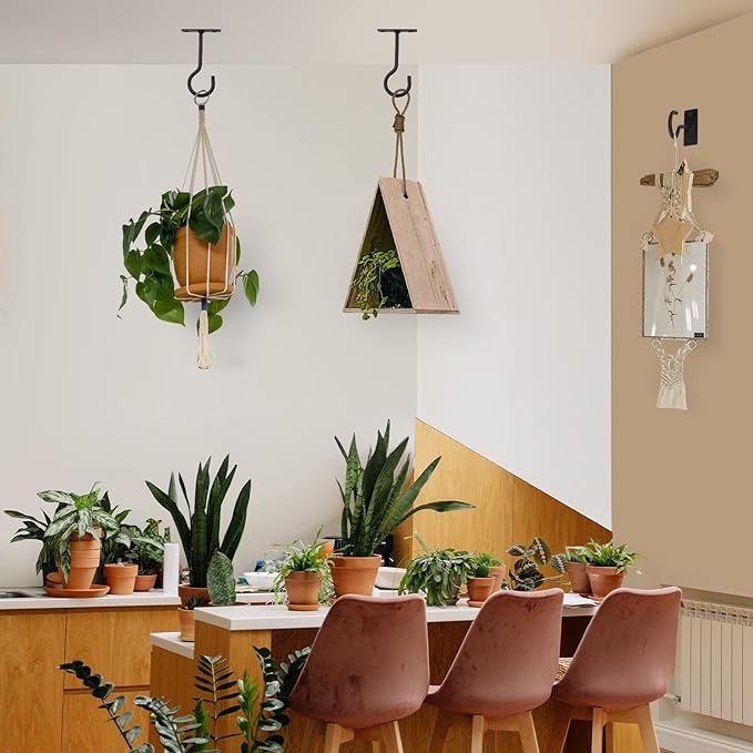 Plant Hooks 20Pack Hanging Plant Bracket 6in Metal Plant Hanger Decorative Plant Hook Black