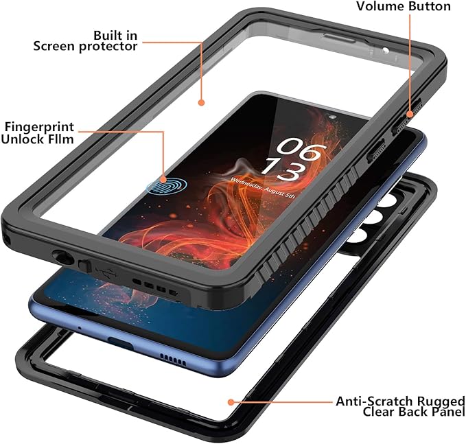 ANTSHARE for Samsung Galaxy S20 FE 5G Case Waterproof, Built in Screen Protector 360° Full Body Heavy Duty Protective Shockproof IP68 Underwater Case for Samsung Galaxy S20 FE 5G 6.5inch(Black)