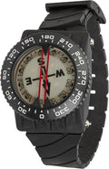 Italian Design 360° Ratcheted Rotating Bezel Scuba Diver Compass, Waterproof Oil Filled with Side-Window Compass