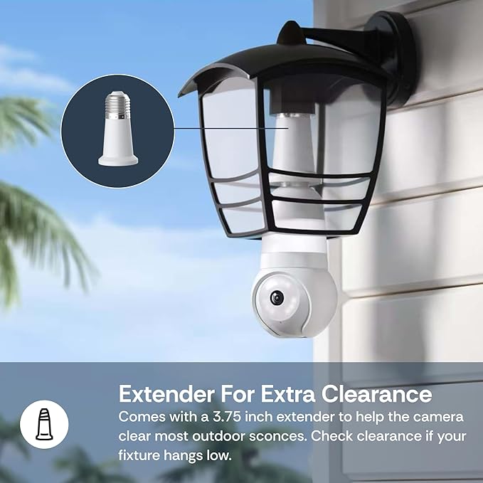 Luna Light Bulb Security Cameras Wireless Outdoor Indoor, 360° Pan Tilt, Color Night Vision, LED Bulb & Spotlight, 2.4GHz Wi-Fi 6, Porch Light Cameras for Home Security (2026 Upgrade Version)