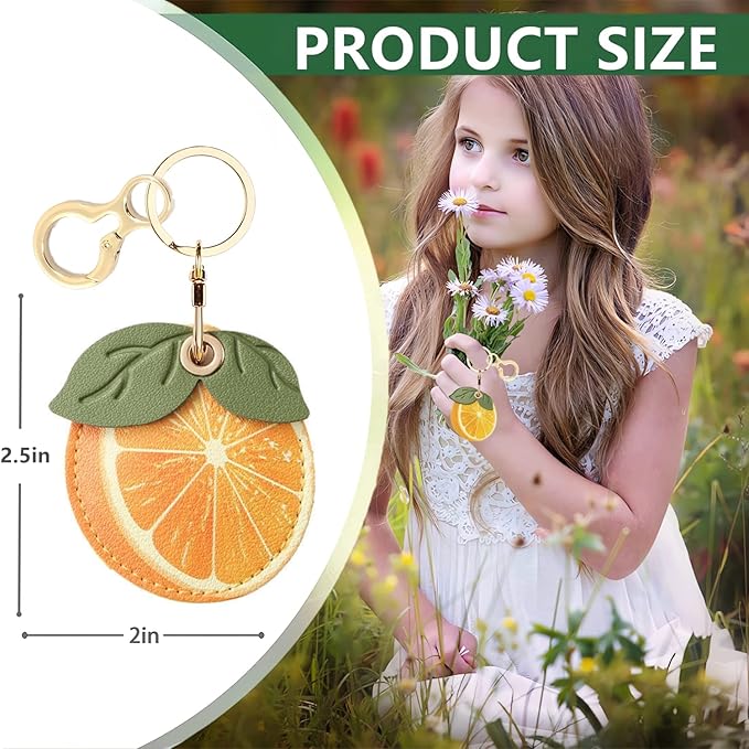 Leather Keychain Holder Case Compatible with AirTag,Cute air tag Cover with Keychain Ring,GPS Tracker Case for Keys