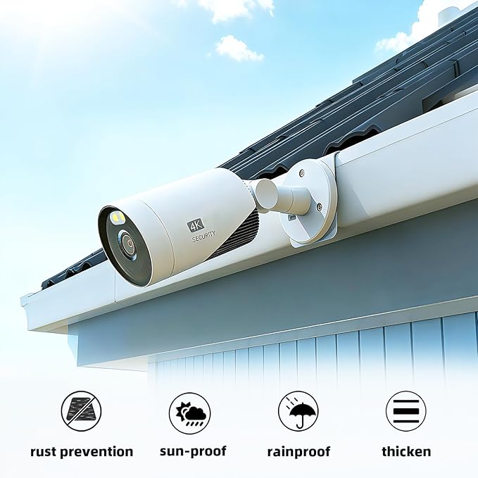 Gutter Mount Bracket for Eufy Security SoloCam S340/E30/E42 and 4G LTE Cam S33, Stainless Steel Gutter Mount for Solar Security Camera, No-Drill Installation-1 Pack