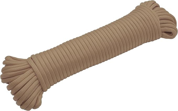 Coghlan's 50 ft Nylon Paracord, Tan- Type III 550 Survival Rope with 7 Core Strands, 550 lbs Break Strength - Versatile Outdoor Gear for Camping, Shelter, Repair, and Emergency Preparedness