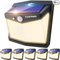 CLAONER Solar Lights Outdoor, [128 LED/6 Packs] Solar Motion Sensor Lights 3 Working Modes Outdoor Lights with 270° Wide Angle Wireless IP65 Waterproof Security Light for Fence Patio, Warm White