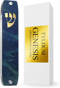 Genesis Mezuzah for Door – Modern Acrylic Mezuzah Case Without Kosher Scroll – Handmade in Canada Judaica Gift, Weatherproof, Jewish Artisan Design, Clear Case (Classic, Deep Sea)