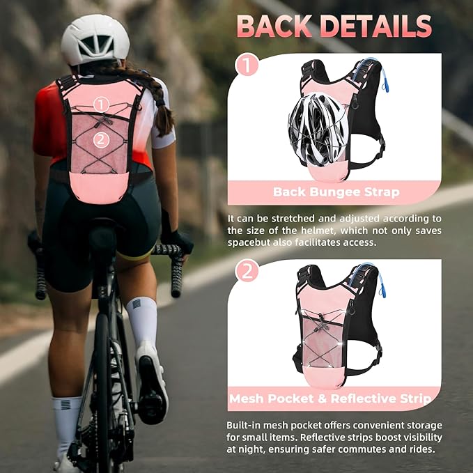 Criuage USA Original Patent Running Hydration Vest Backpack, Lightweight Chest Pack with 2.0L Water Bladder Bag Daypack for Hiking Running Cycling Race Marathon for Women Men