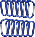 3" Aluminum Carabiner Clips, 12PCS D Ring Shape Keychain Carabiners Hook Buckle