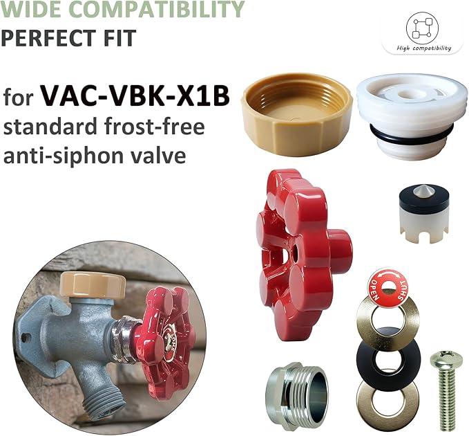 Outdoor Faucet Repair Kit,ASSE 1019-A Vacuum Breaker Outside Faucet Repair Kit,Hose Bib Spigot Repair Kit for Anti-Siphon Frost-Free Sillcock Valves,Vacuum Breaker Replacement Kit