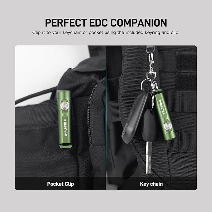 ThruNite Ti Mini Keychain Flashlight, USB-C Rechargeable EDC Pocket Light, Bright 650 Lumens Small Keychain Gadget for Camping, Everyday Carry, Indoor Outdoor Use