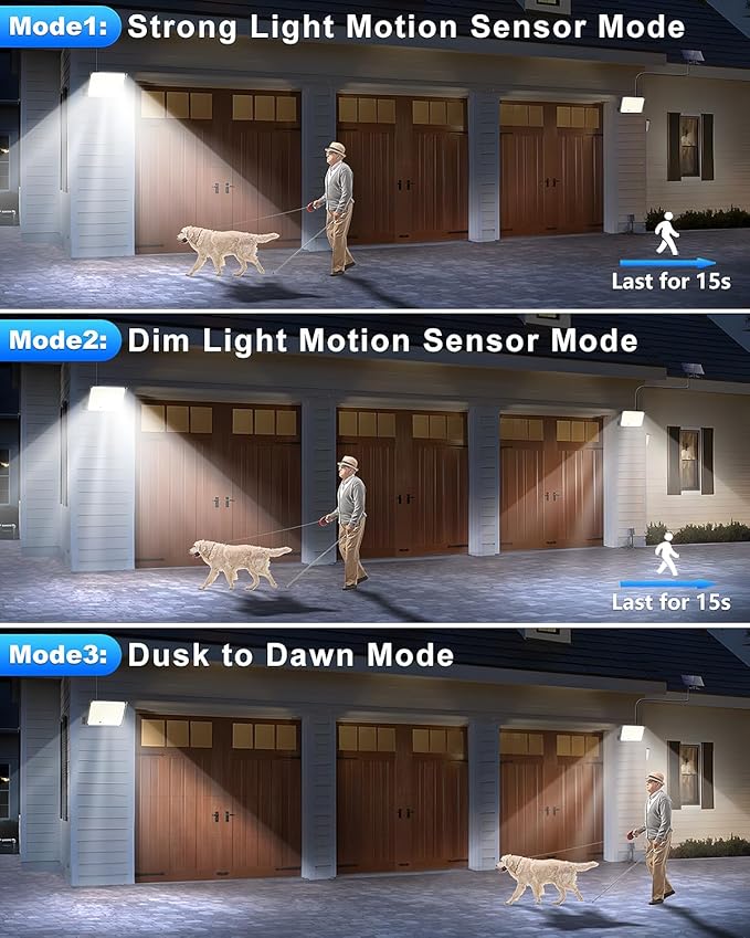 Gusicil Outdoor Solar Lights, Split Solar Motion Sensor Outdoor Lights with Remote Control, IP65 Waterproof Solar Lights, 172LED 3Modes Solar Flood Lights for Yard,Patio,Garden,Garage, 4 Pack
