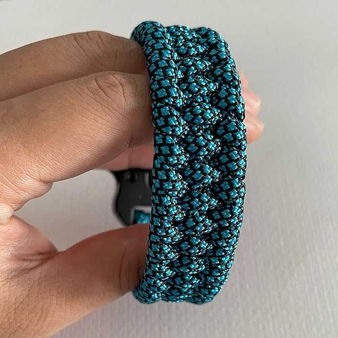 Parachute Cord Bracelets Trilobite Weaved Paracord Bracelet with Side Release Buckle 8.7 inch Black Bracelet for Men Women 1 Set