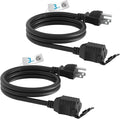 TiFFCOFiO Indoor Outdoor Extension Cord Waterproof, 3 Feet 3 Prong Power Cord for Home and Garden, 16 AWG, 13A/1625W, ETL Listed, 2 Packs