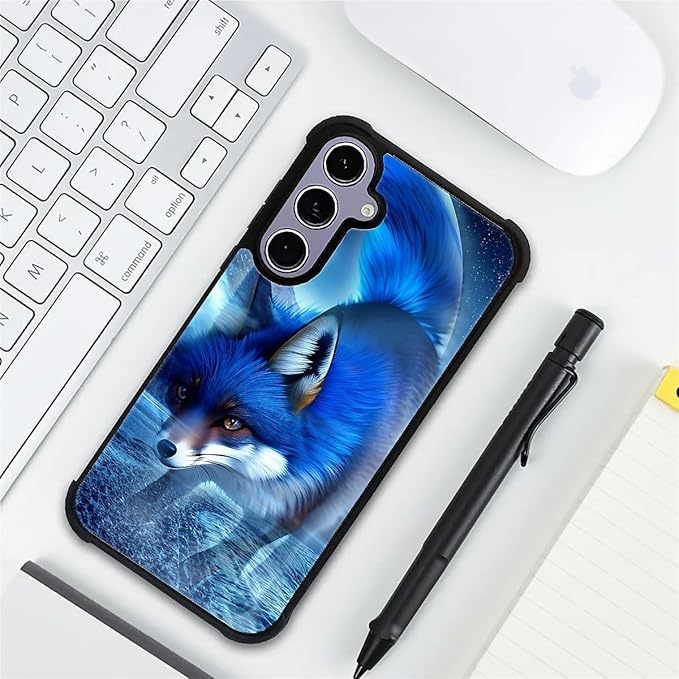 for Samsung Galaxy S24 S25 Case, Snowy Mountain Fox Lake Pattern Graphic Design Girl Boy Soft Silicone Hard Acrylic Shock Protection for Samsung Galaxy S24 S25