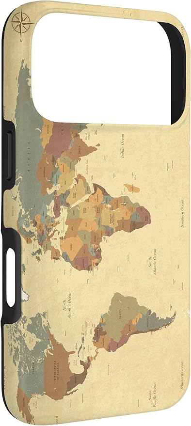 Globe Map Smartphone Cell Cover Gift World Map Pattern Phone Case for iPhone 17 Pro