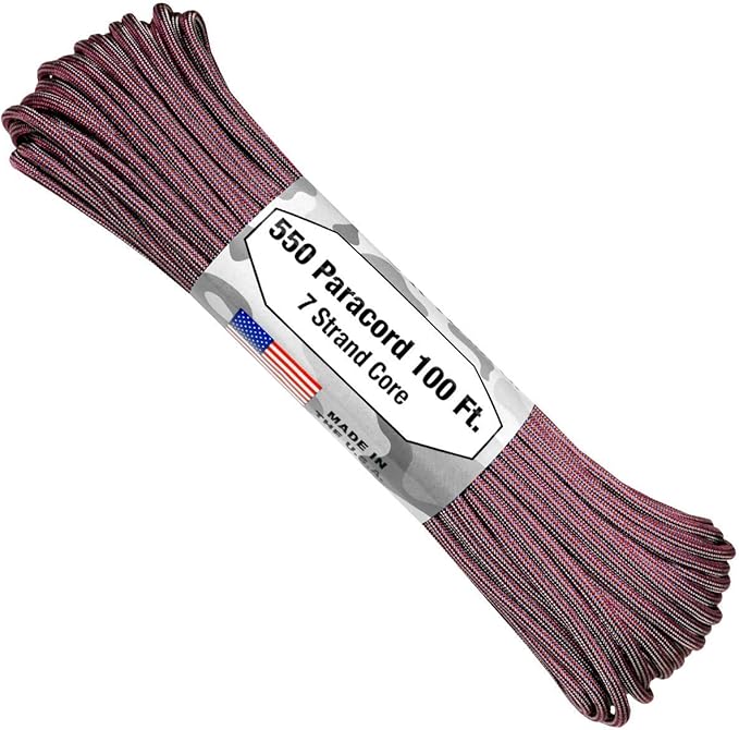 Atwood Rope MFG Color Changing 550 Paracord 100 Feet 7-Strand Core Nylon Parachute Cord Outside Survival Gear Made in USA | Lanyards, Bracelets, Handle Wraps, Keychain
