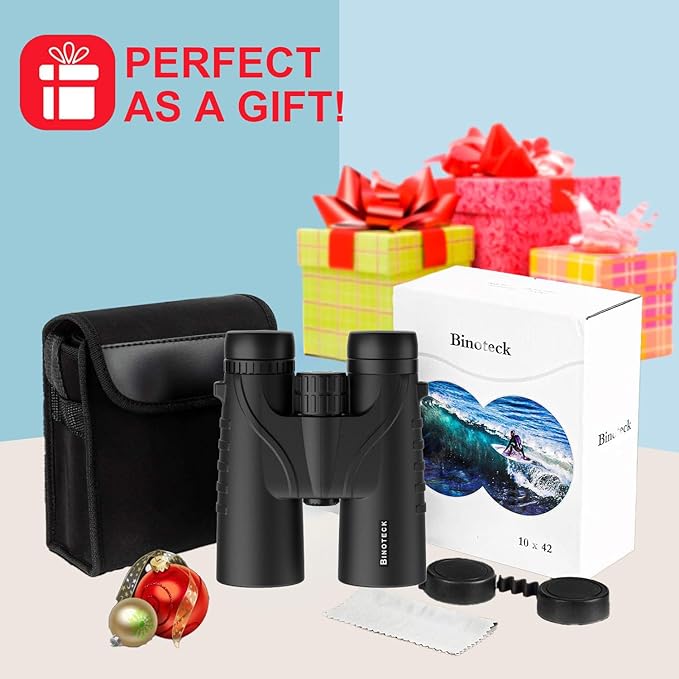 10x42 Binoculars for Adults - Professional HD Roof BAK4 Prism Lens Binoculars for Bird Watching, Hunting, Travel, Sports, Cruise, with Carrying Bag (1.1Lbs)