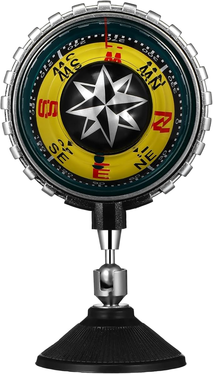 Milisten Dashboard Compass Ball with Suction Cup for Car and Boat Navigation Compact Automotive and Marine Directional Accessory