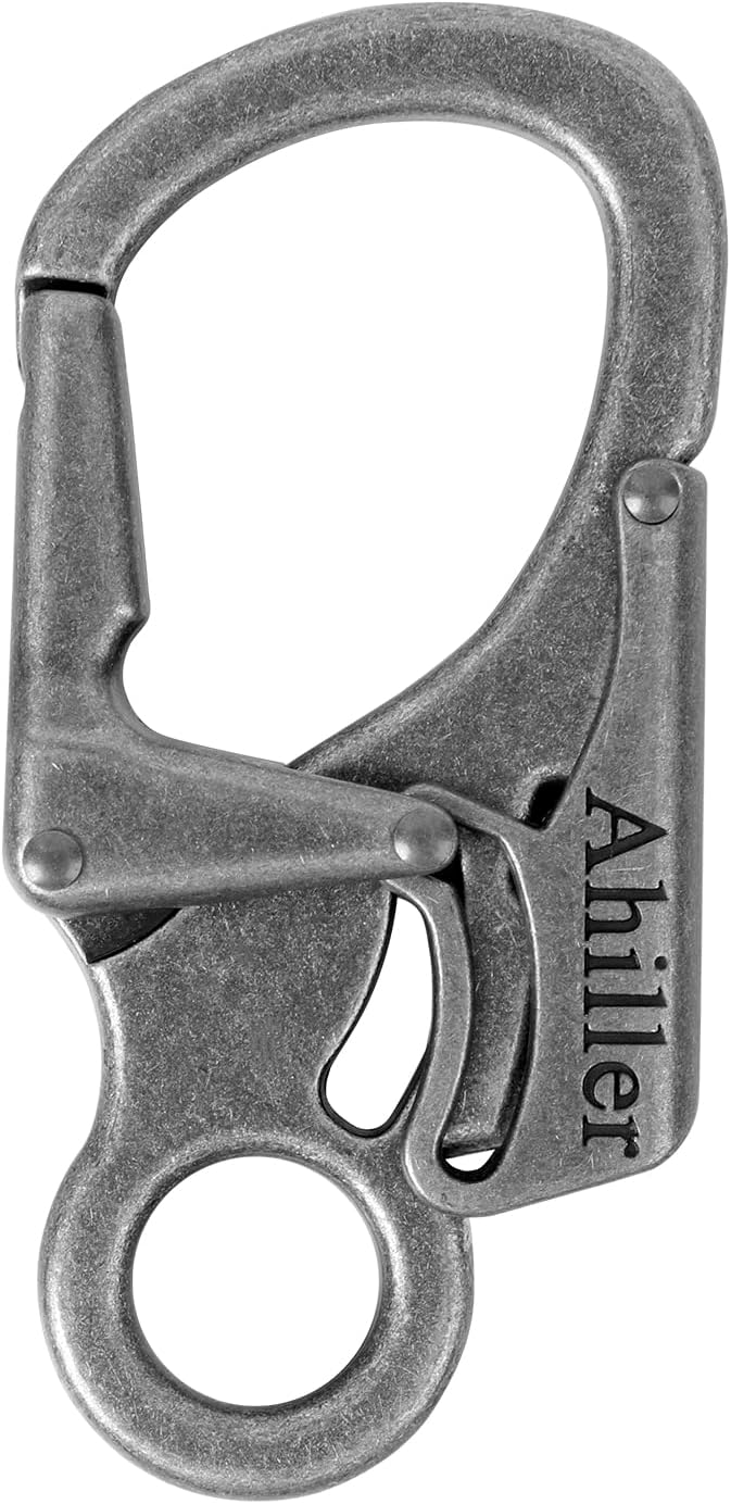 Ahiller Carabiner Clip, Double Anti-Misopening Locking Design, 3" Zinc Alloy Heavy Keychain for Outdoor Camping Hiking, Key Ring Clip
