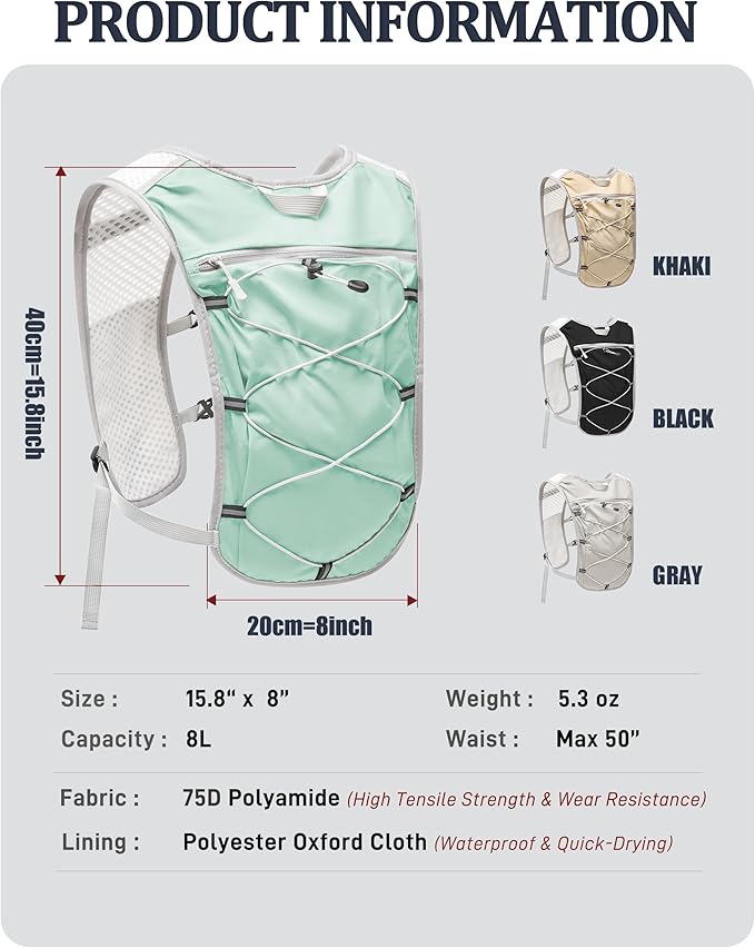 Small Lightweight Hiking Backpack, 3D Breathable Mesh Backpack with Water Bottle & Phone Pockets, Travel Daypack for Men Women, Cycling & City Tour