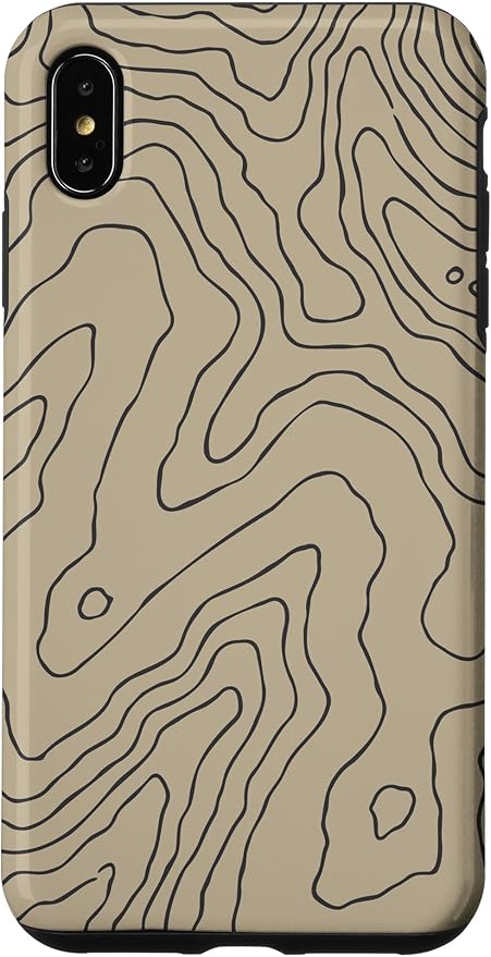Coyote Country Guide Lines Topographical Contour Map Case for iPhone XS Max