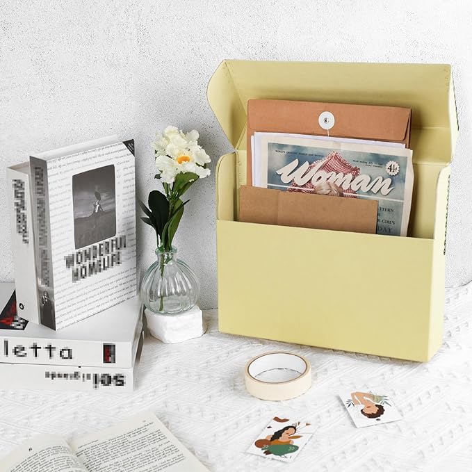 Lineco Archival Document Storage Box with Metal Edge, Acid-Free Tan Boxboard, Organize and Store Files, Prints, Photos, Letter-Sized Case 12.5" x 10.5" x 2.5" Wide, Pack of 2