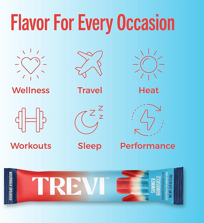 TREVI™ Everyday Sugar Free Electrolytes - Essential Drink Mix Hydration Powder Packets - 20 Count - Summer Bombsicle