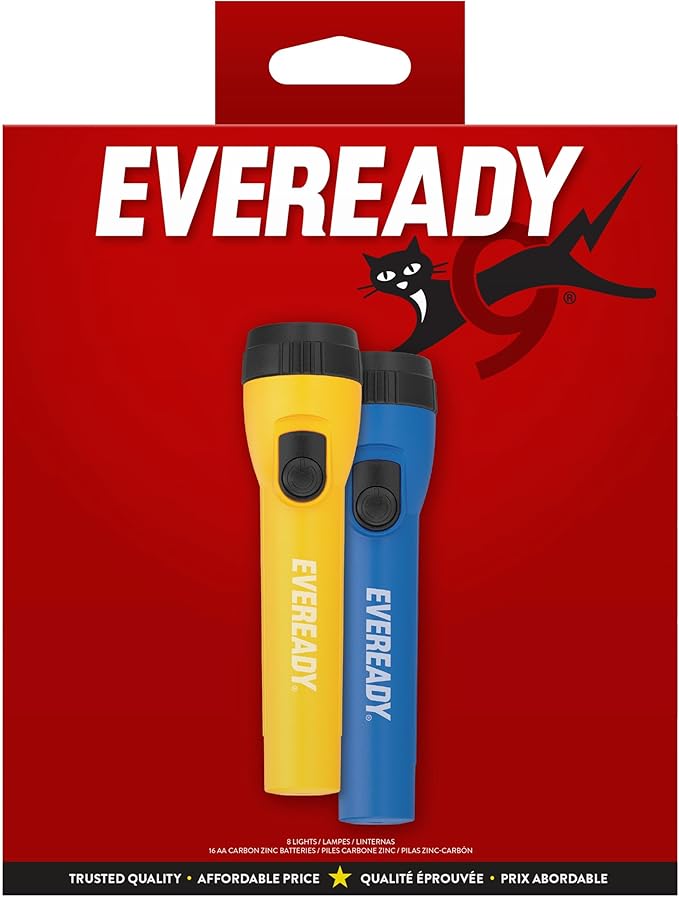 Eveready LED Flashlight (16-Pack) Bright Reliable Flashlights for General Purpose, Great for Camping, Car, Emergency Storm Power Outage Handheld Flashlight (Batteries Included)
