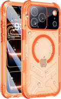 for iPhone 17 Pro Max Waterproof Case with Magsafe, Built-in [Camera & Screen Protector] [Lanyard], IP68 Water Proof Full Body Dustproof Heavy Duty Frosted Protective Phone Cover, 6.9" Orange