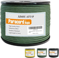SDHUATUO Paracord Rope 500FT, 550lb Type III Nylon Parachute Cord 7-Strand Core with Reflective Strips, Utility String for Survival, Camping Gear, Hiking, DIY, Crafting, Outdoor, ArmyGreen