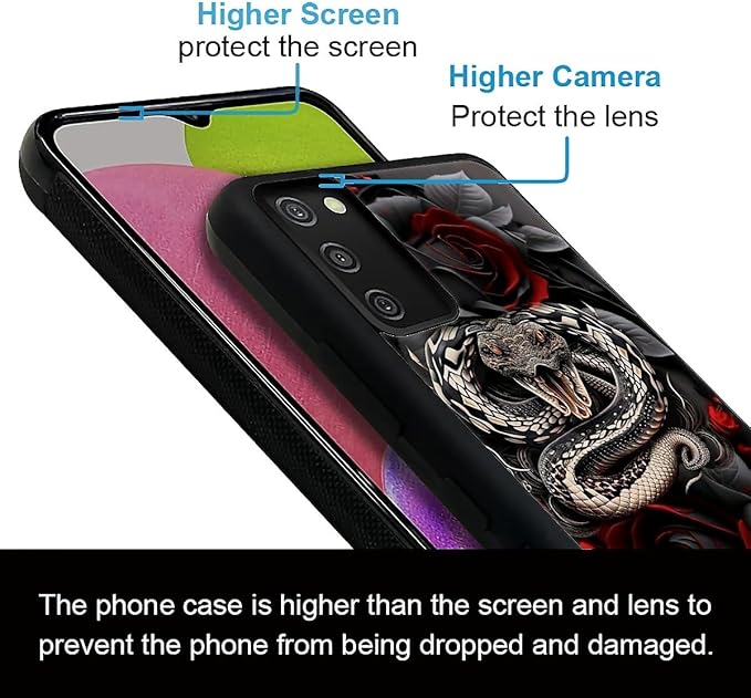for Samsung Galaxy S20 FE Case, Entwined Rose Snake Pattern Graphic Design Girl Boy Soft Silicone Hard Acrylic Shock Protection for Samsung Galaxy S20 FE