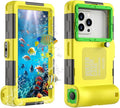 Underwater Phone Case for Snorkeling, [50ft/15M] Professional Deep Diving Waterproof Phone Case for iPhone 17-7 Pro/Pro Max/Plus/Mini, 16/17E, SE 2/3, Galaxy S10-S25 Plus/Ultra, A21-A56 [Yellow]
