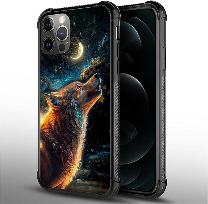 for iPhone 11 Pro Max Case, Star Cave Hungry Wolf Pattern Graphic Design Girl Boy Soft Silicone Hard Acrylic Shock Protection for iPhone 11 Pro Max