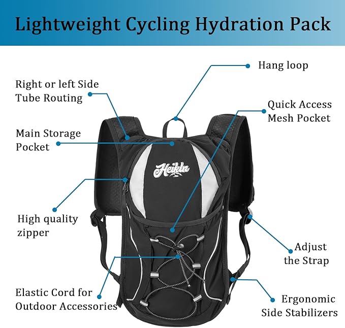 Hydration Backpack,Lightweight Water Backpack with 2L Water Bladder Running Hydration Vest Backpack for Hiking Running Cycling Hiking